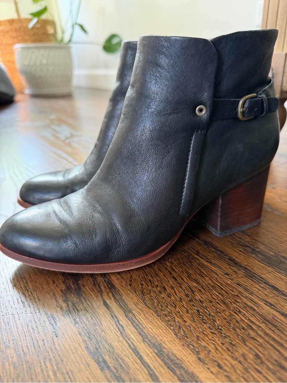 Isola Women’s Black Leather Ankle Boots - Classic Block Heel